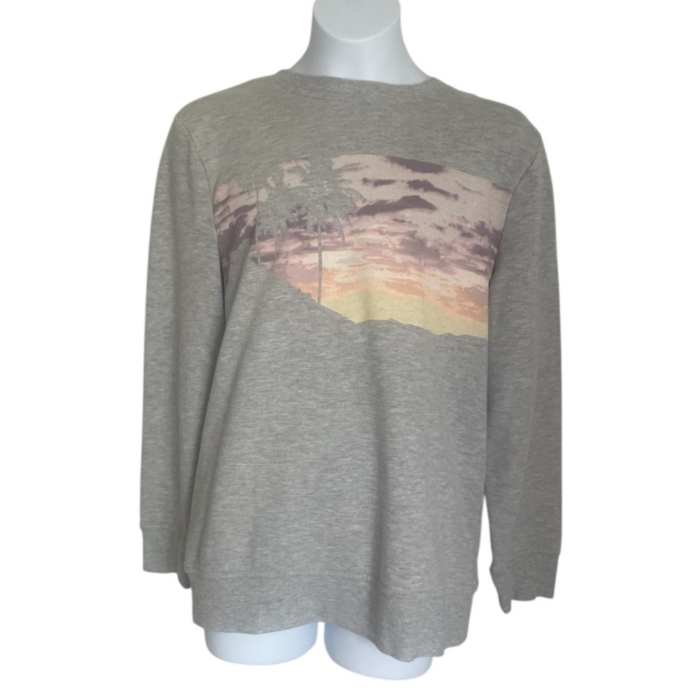 Art Class Girls Size L Gray Sunset Graphic Lightweight Sweatshirt Long Sleeve